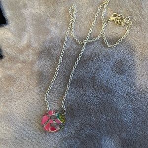 Patterned ‘E’ initial necklace